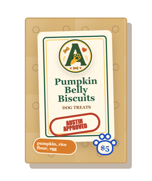 Pumpkin Belly Biscuits bag